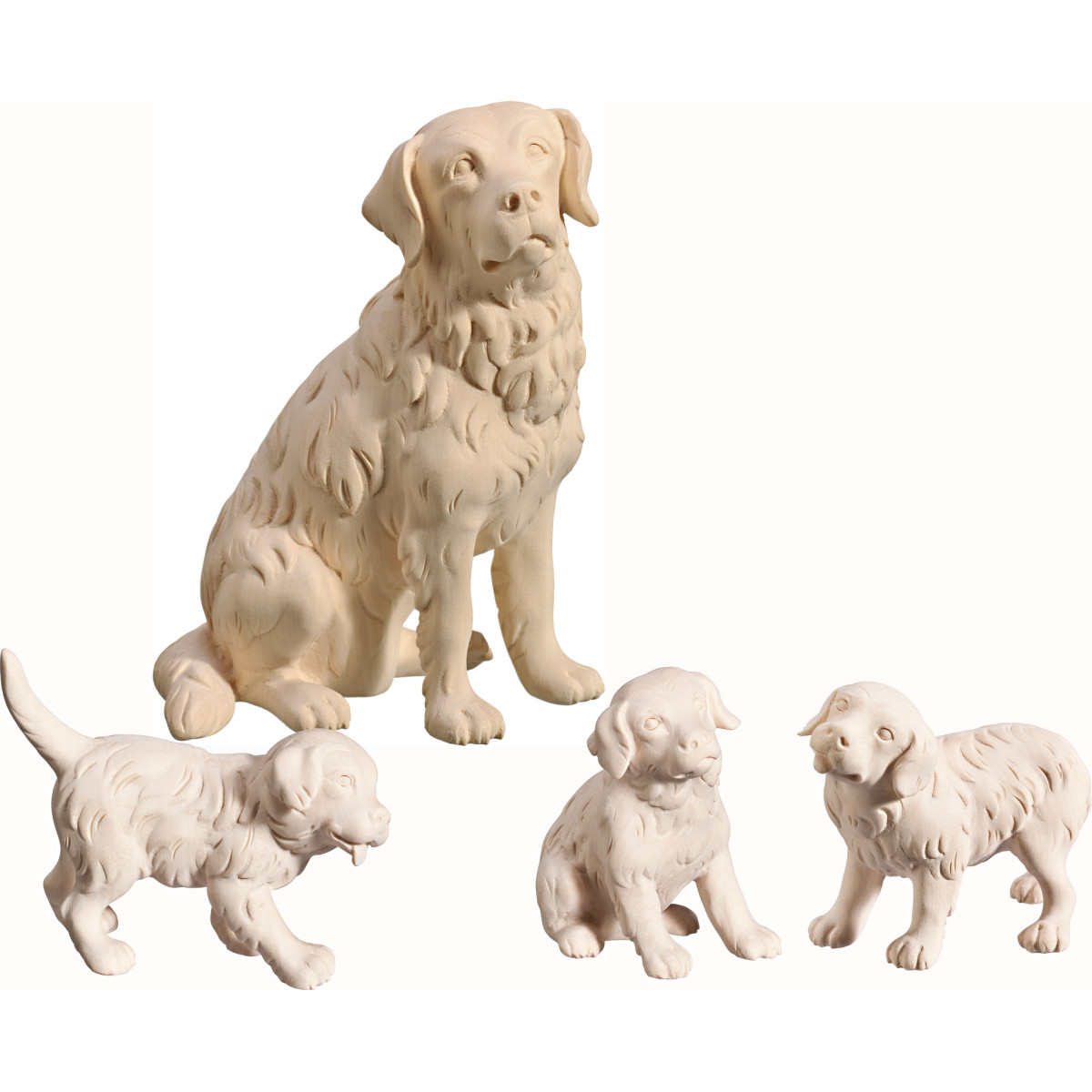 Golden Retriever con cachorros (4 piezas)